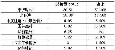 国内新能源电池排名前十名，引领未来能源（挖掘中国新能源电池产业发展潜力）