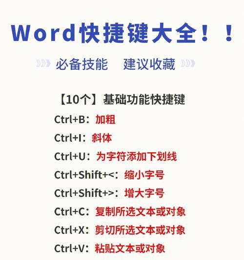 Word文档快捷键大全常用有哪些？如何提高办公效率？